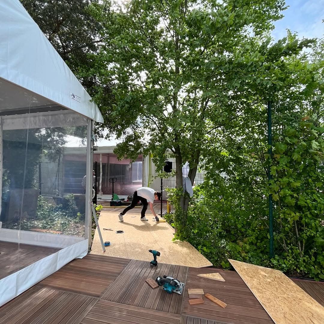 pose plancher osb exterieur pendant travaux