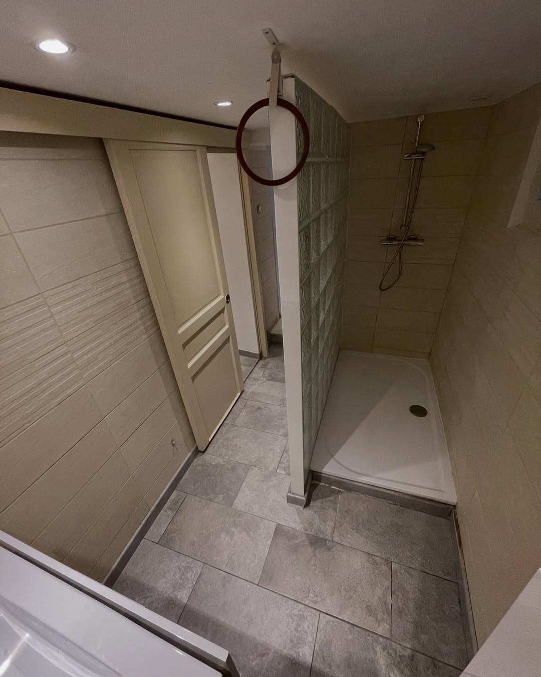 Douche italienne apres transformation de salle de bain