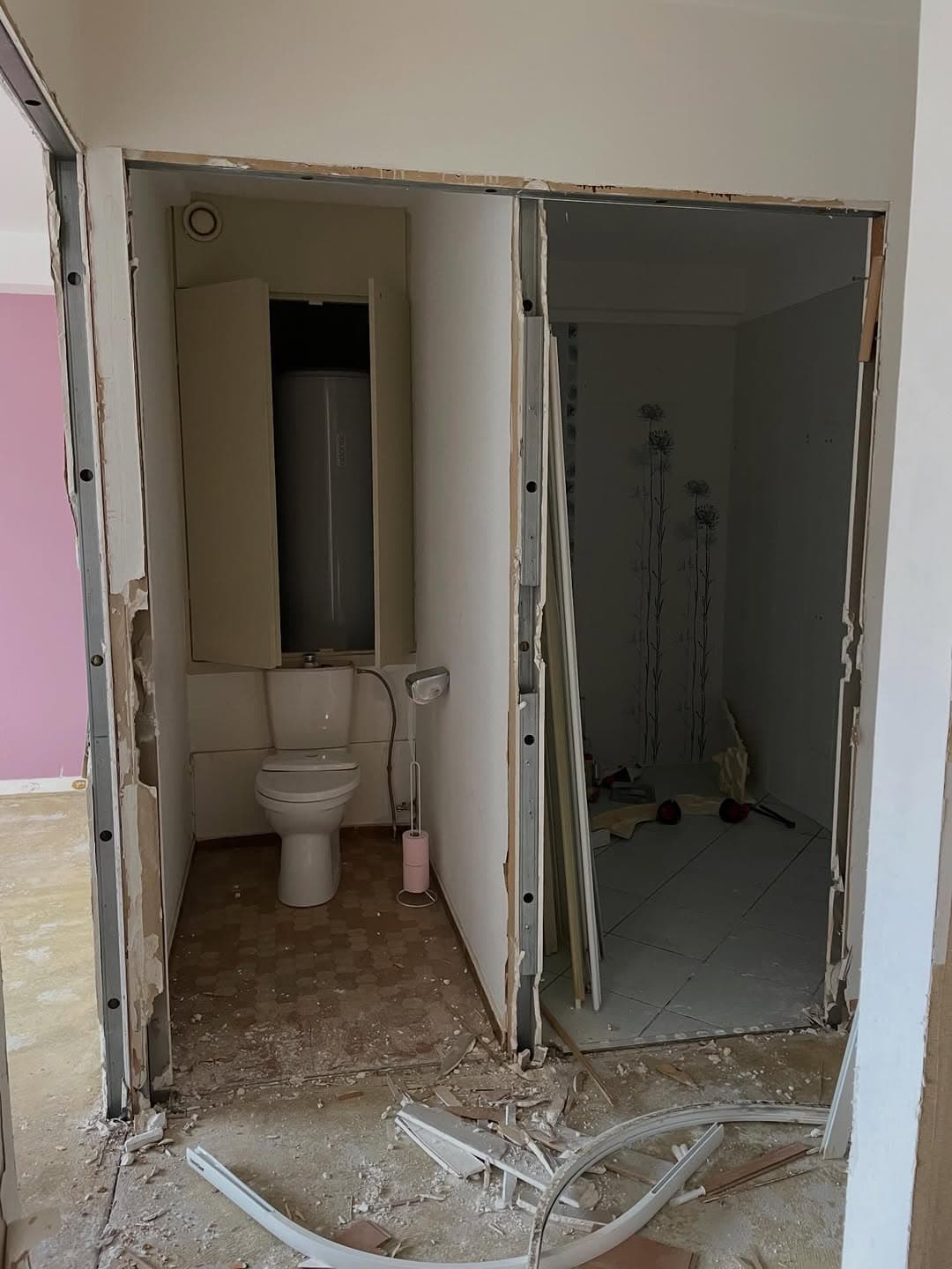 salle eau wc douche avant demolition
