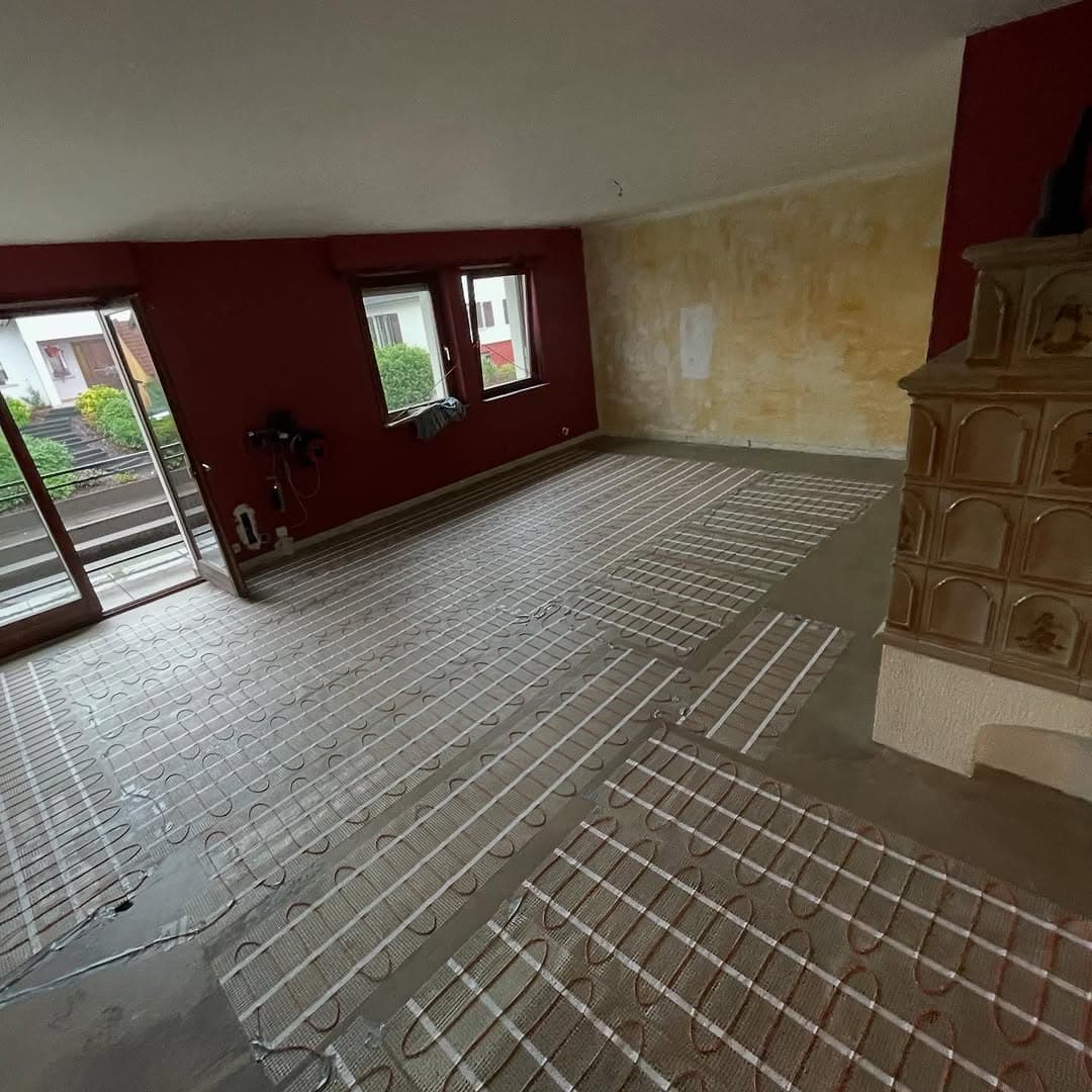 plancher chauffant electrique trames posees pendant travaux