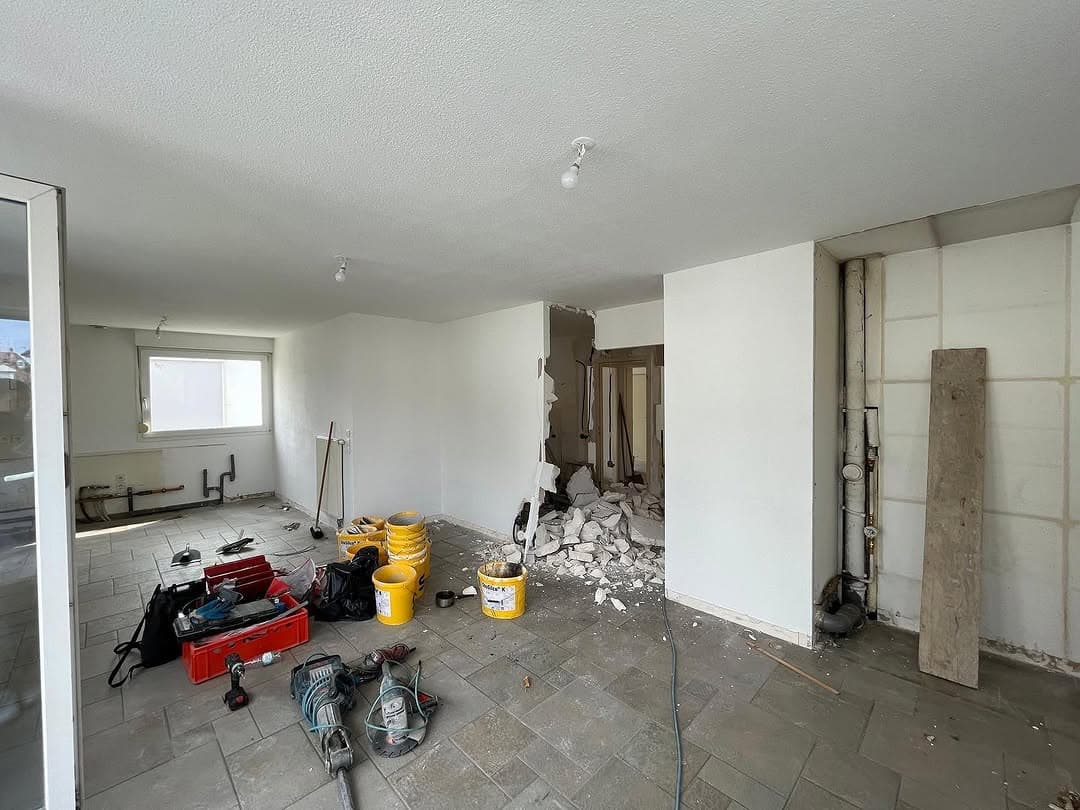 piece vie demolition cuisine pendant travaux